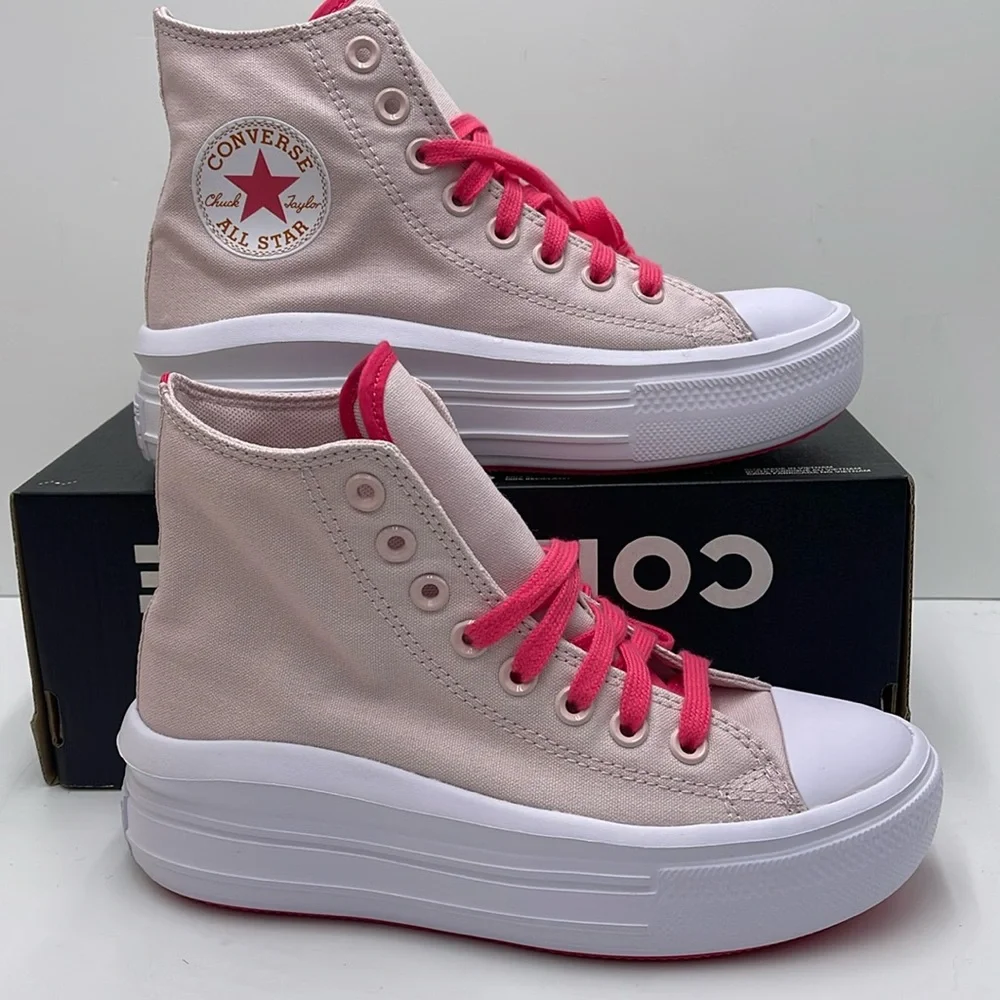 Converse WMNS CTAS MOVE HI BARELY ROSE/STRAWBERRY JAM A00865C Platforms Sneakers